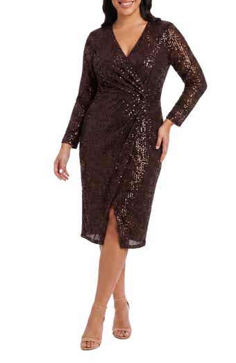 Side Twist Sequin Midi Dress