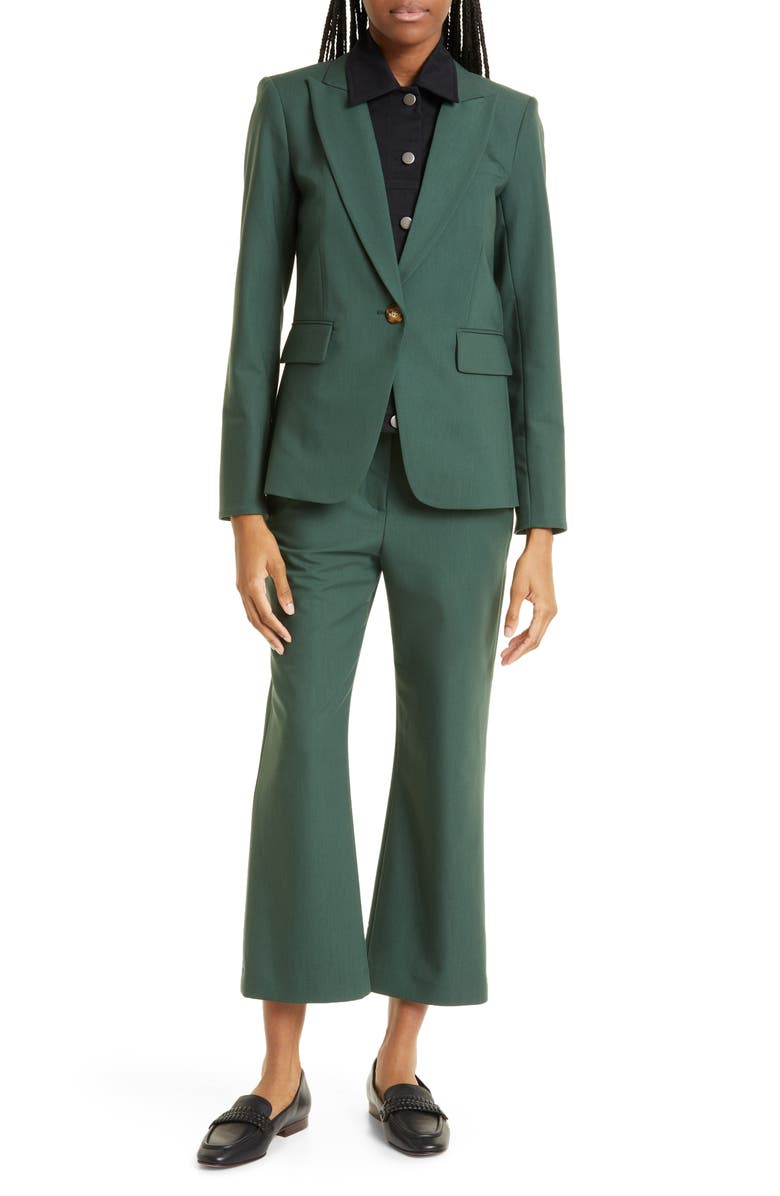 Veronica Beard Cormac High Waist Crop Flare Trousers, Alternate, color,