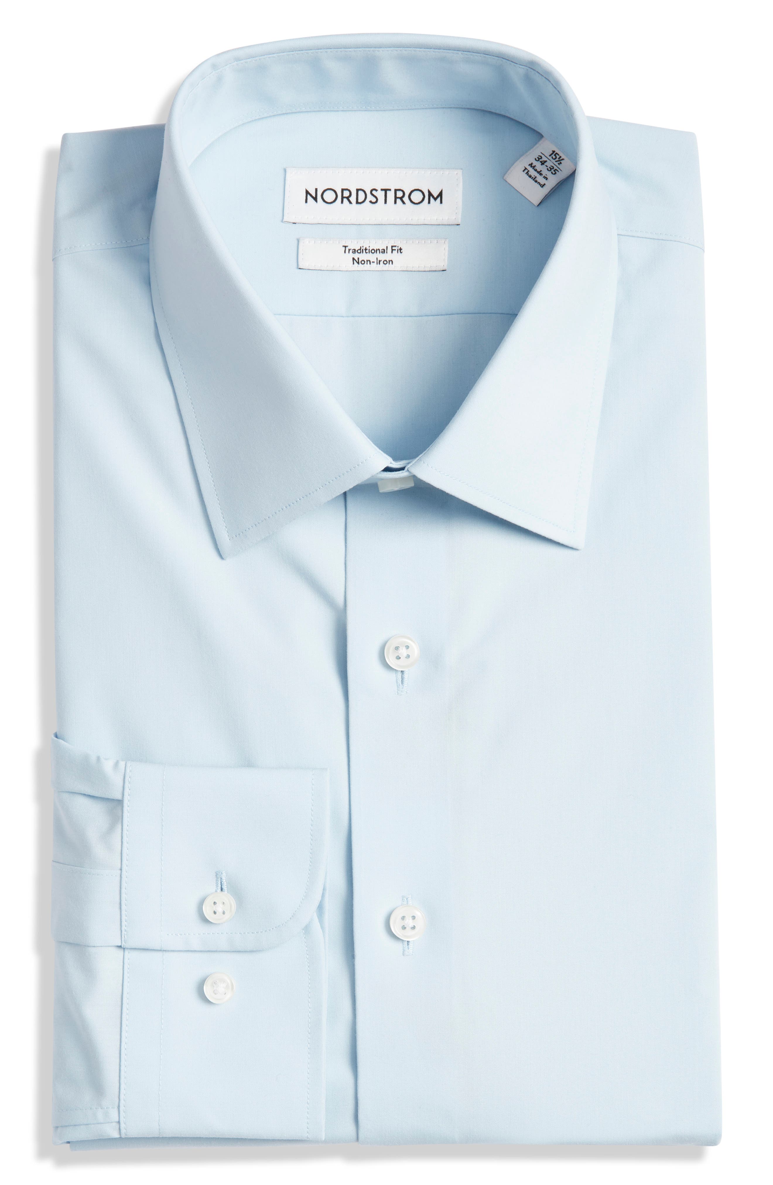 Мужские Nordstrom Non-Iron Traditional Fit Solid Cotton Dress Shirt — фото 6