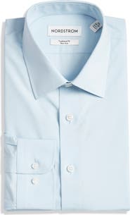 Nordstrom Non-Iron Traditional Fit Solid Cotton Dress Shirt