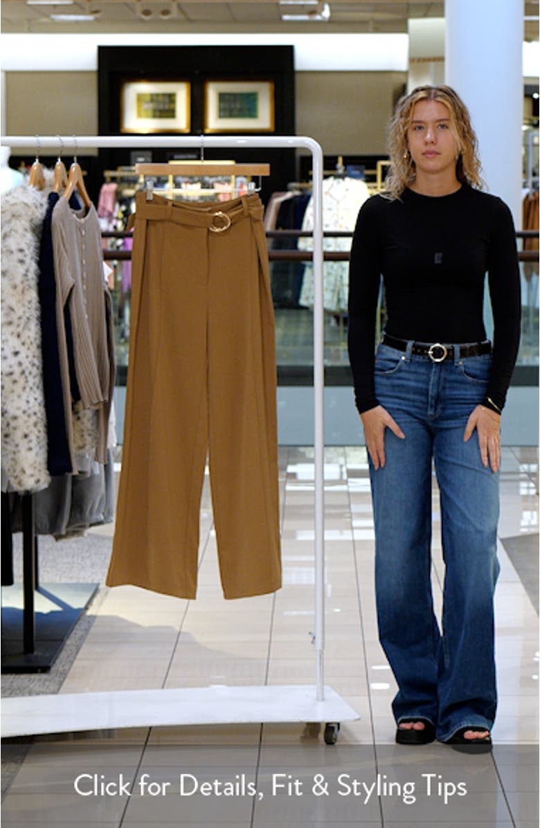 Elaine O-Ring Belted Wide Leg Pants, sales video thumbnail