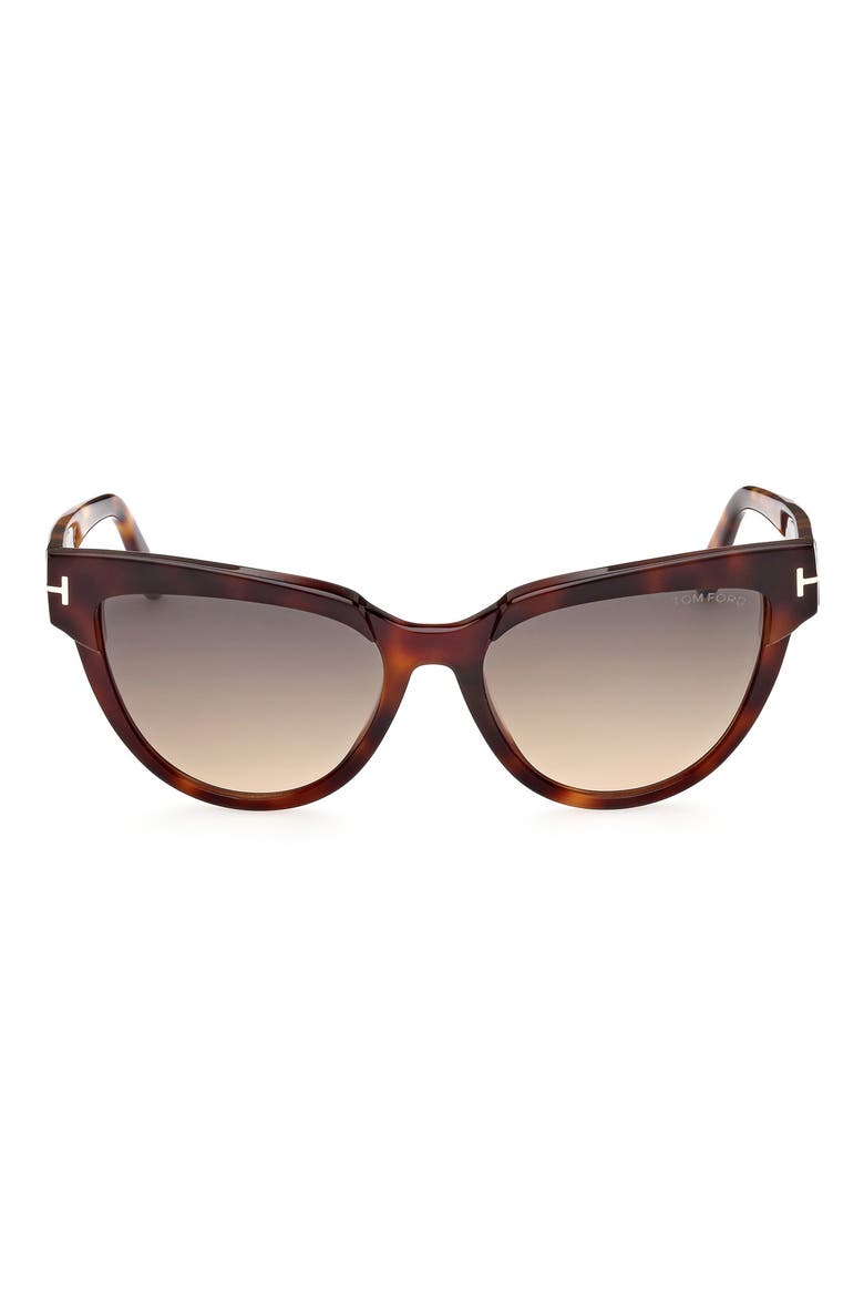 57mm Cat Eye Sunglasses, Main, color, HAVANA / GRADIENT SMOKE