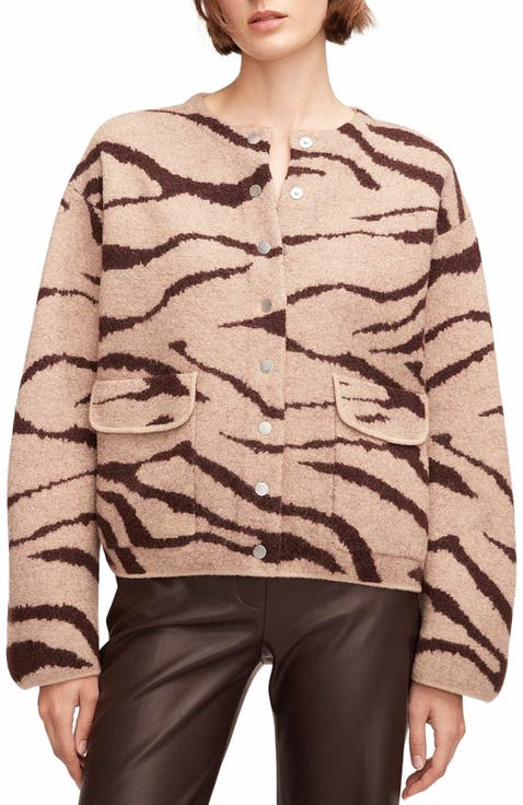 Zebra Jacquard Cropped Jacket
