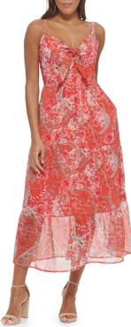 Kensie Lurex Chiffon Tiered Dress