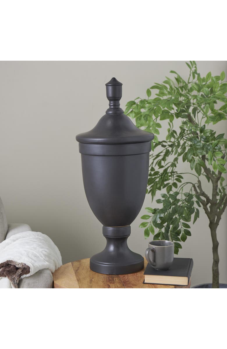 UMA Decorative Ceramic Jar with Lid, Alternate, color, Black