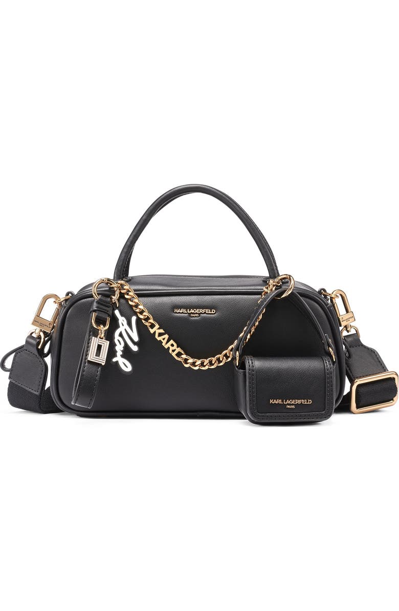 KARL LAGERFELD PARIS Zaylia Mini Crossbody, Main, color, Black/Gold