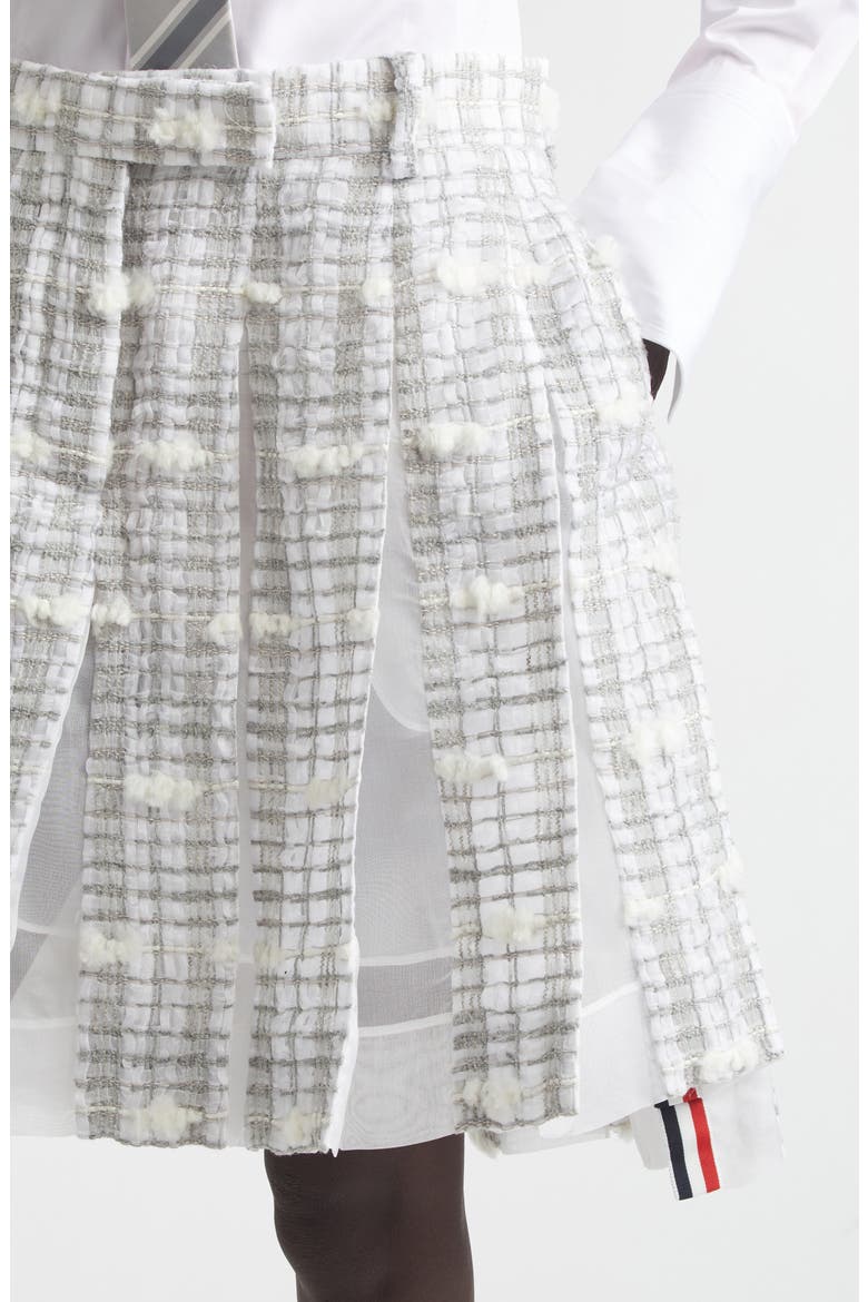 Low Rise Pleated Tweed Skirt, Alternate, color, MEDIUM GREY