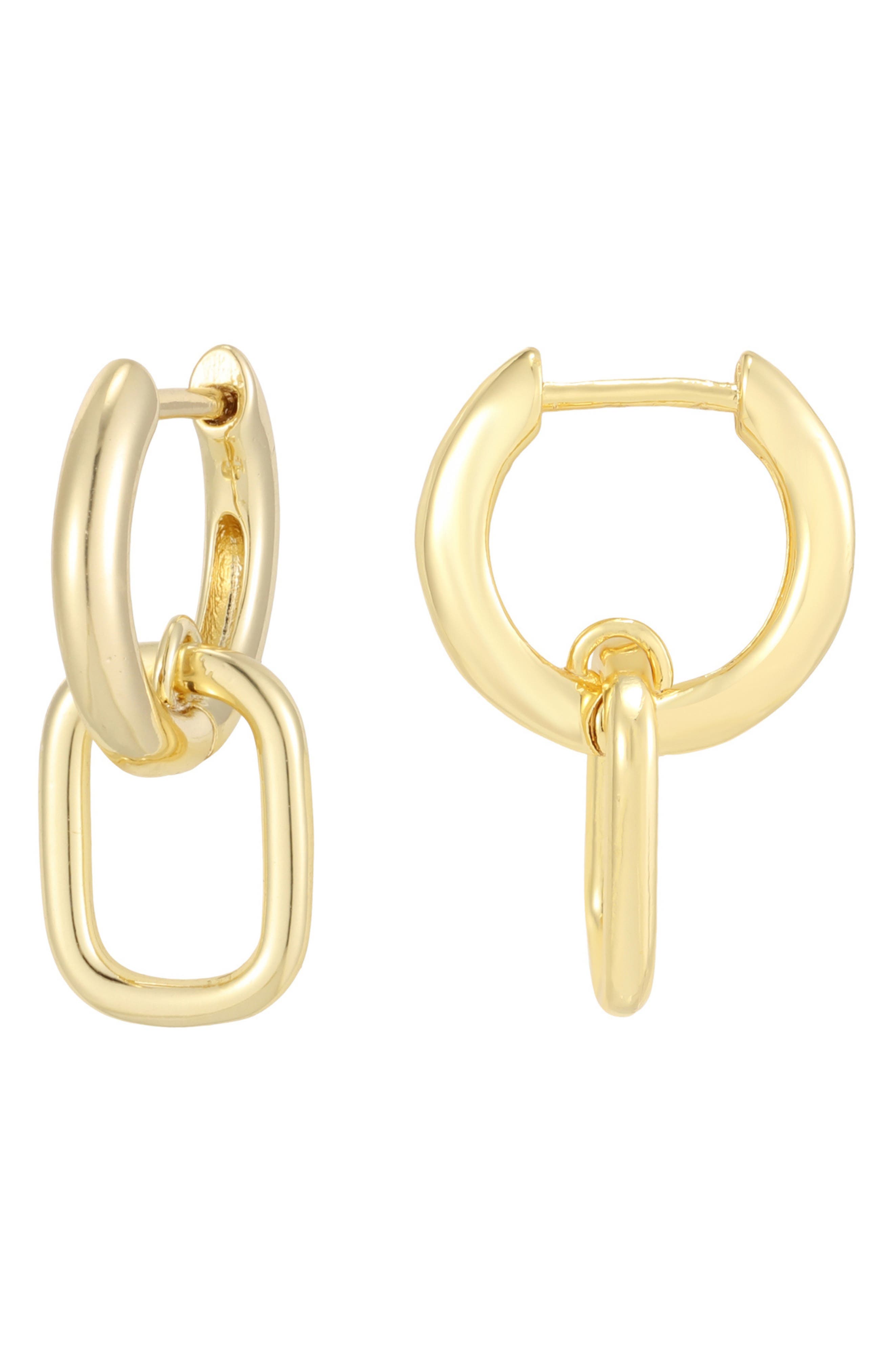 Mini Link Drop Huggie Hoop Earrings