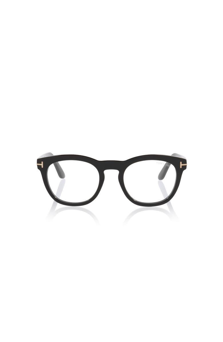 TOM FORD 51mm Round optical glasses, Alternate, color, Black