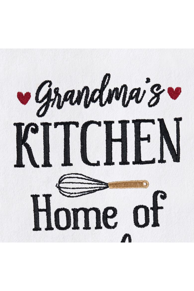 Grandma's Kitchen Meals Mother's Day Kitchen Embroidered Hand Towel, Alternate, color, Black