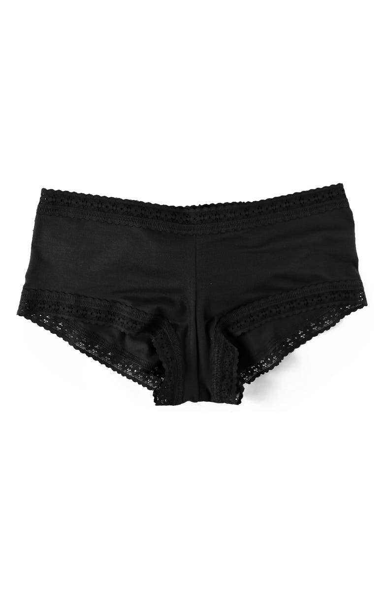 Hanky Panky Dream Lace Trim Boyshorts, Alternate, color, Black