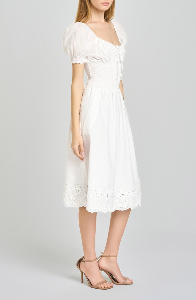 WAYF x Hannah Lovey Porter Dahlia Eyelet Detail Cotton Dress, Alternate, color, 