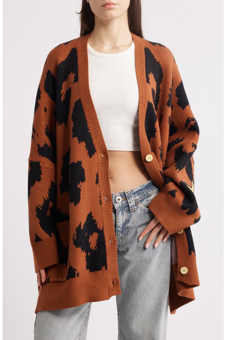Leopard Oversize Cardigan (Women) | Nordstrom