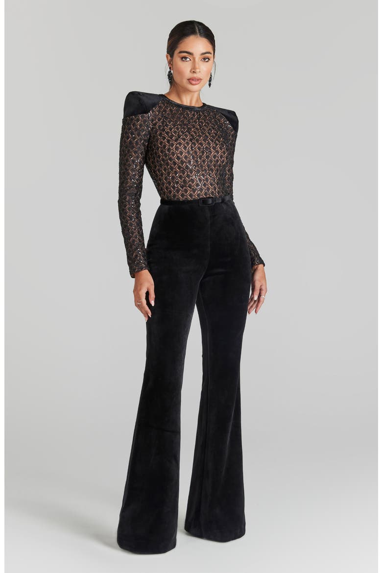 Amanda Long Sleeve Jumpsuit, Alternate, color, BLACK