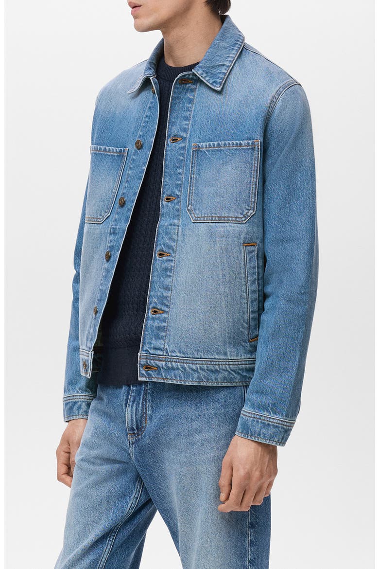 Slim Fit Denim Workwear Jacket, Alternate, color, MEDIUM BLUE