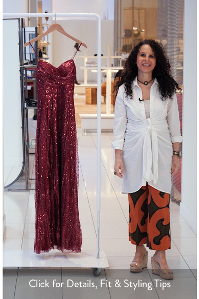 Glitter Drape Lace-Up Gown video