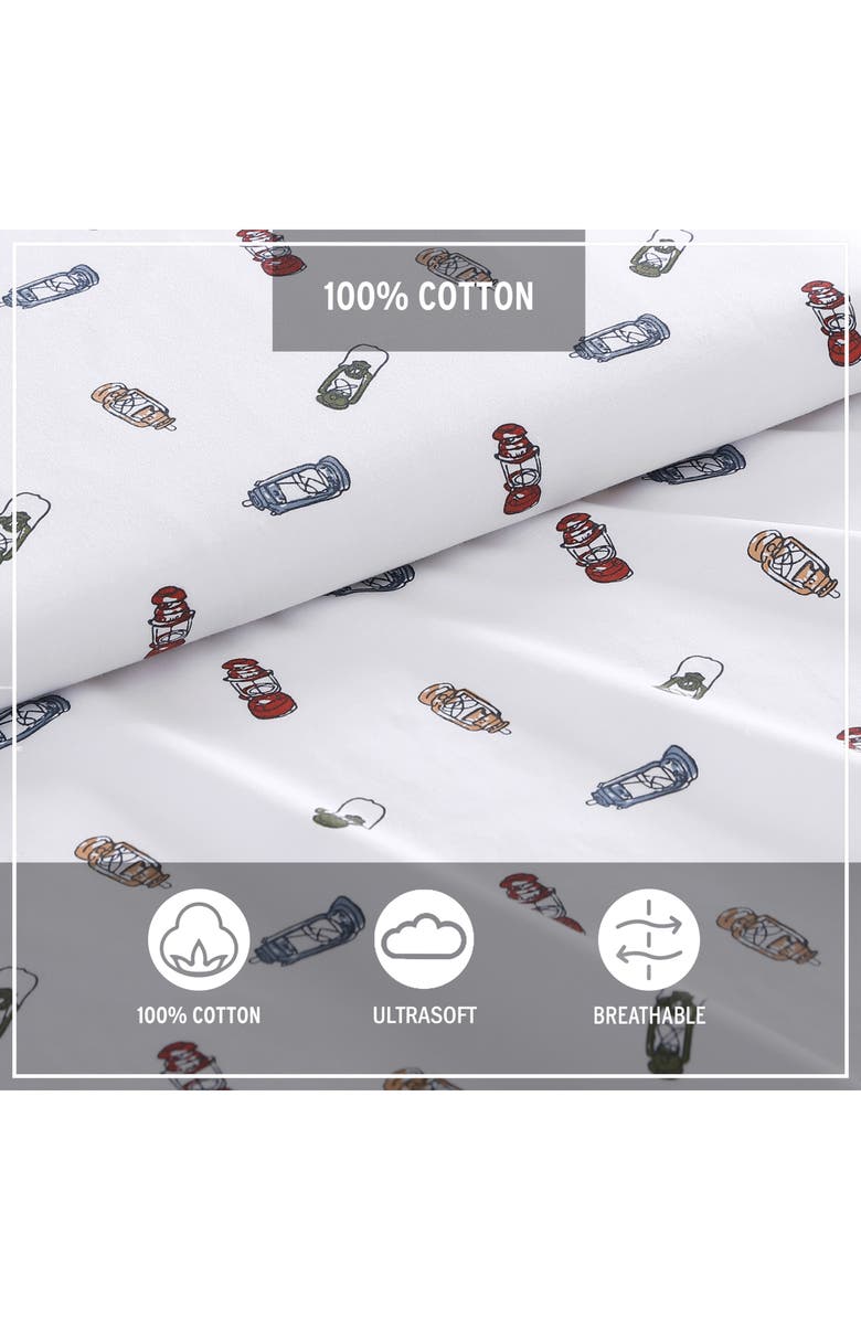 Eddie Bauer Explore Lantern Twin Cotton Percale Sheet Set, Alternate, color, White