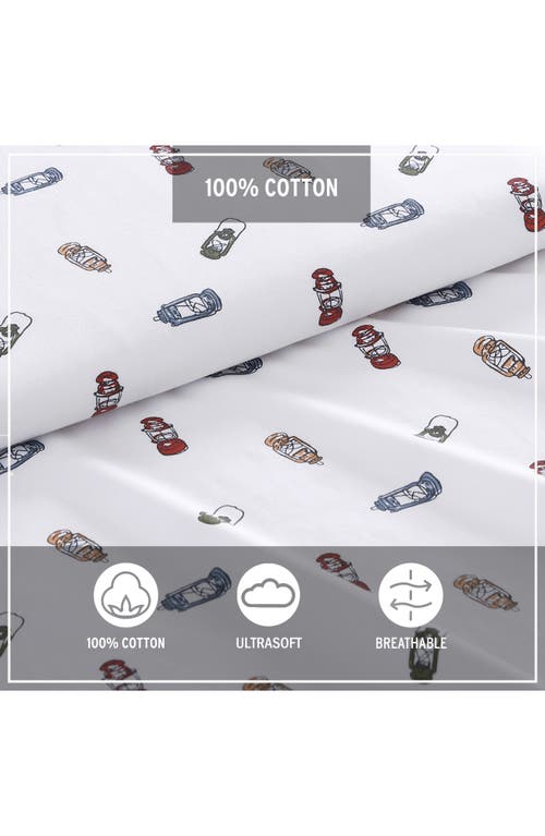 Eddie Bauer Explore Lantern Twin Cotton Percale Sheet Set In White