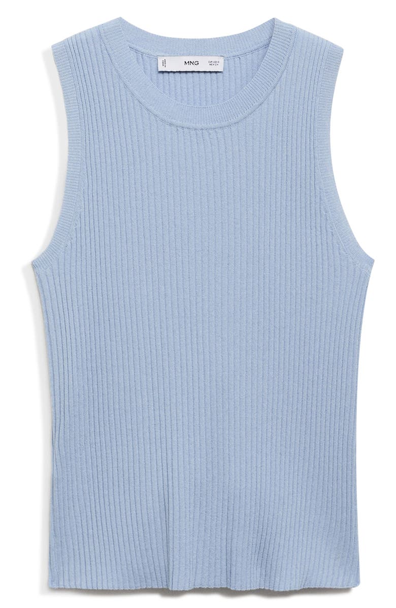 MANGO Sleeveless Rib Sweater, Alternate, color,