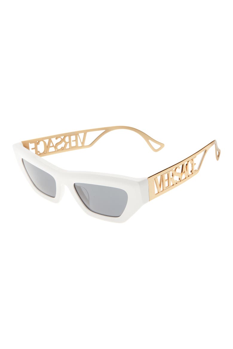 53mm Irregular Sunglasses, Alternate, color, WHITE