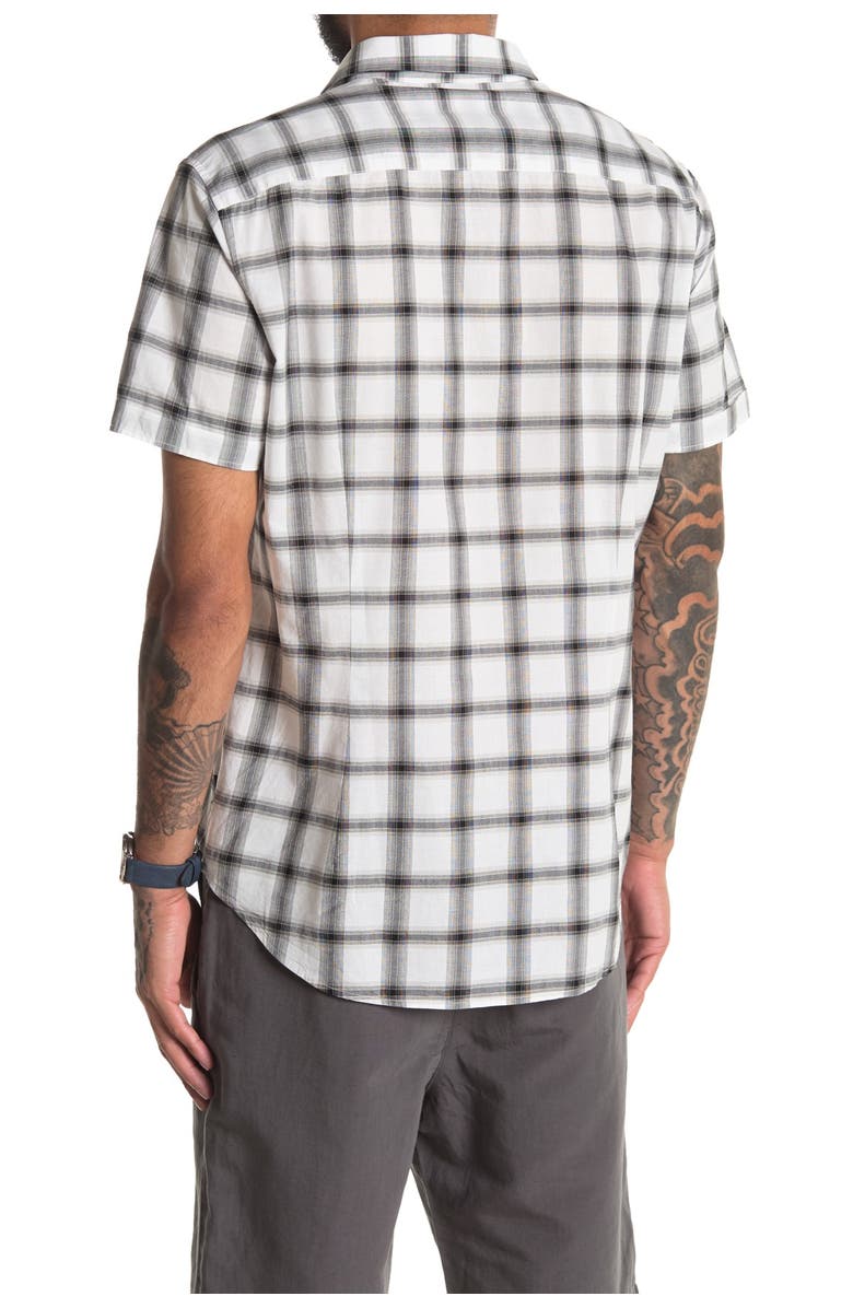 John Varvatos Star USA Plaid Print Short Sleeve Shirt, Alternate, color, 