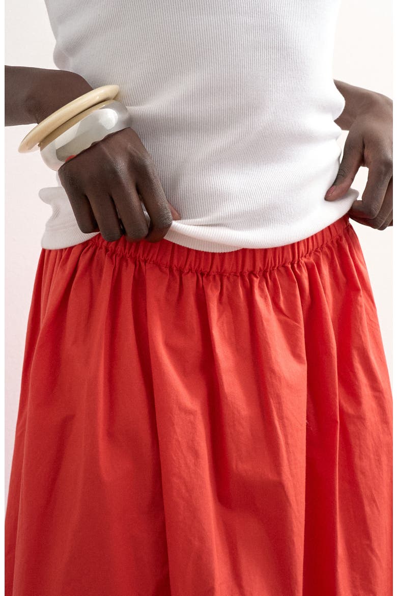 Lace Hem Maxi Skirt, Alternate, color, RED