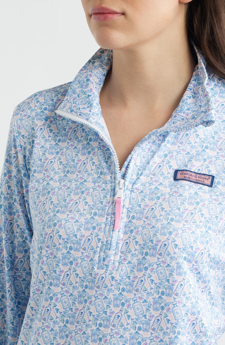 vineyard vines Sankaty Shep Quarter Zip Pullover, Alternate, color, Mai Tai Toss - White