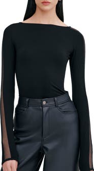 Marcella Illa Mesh Trim Top