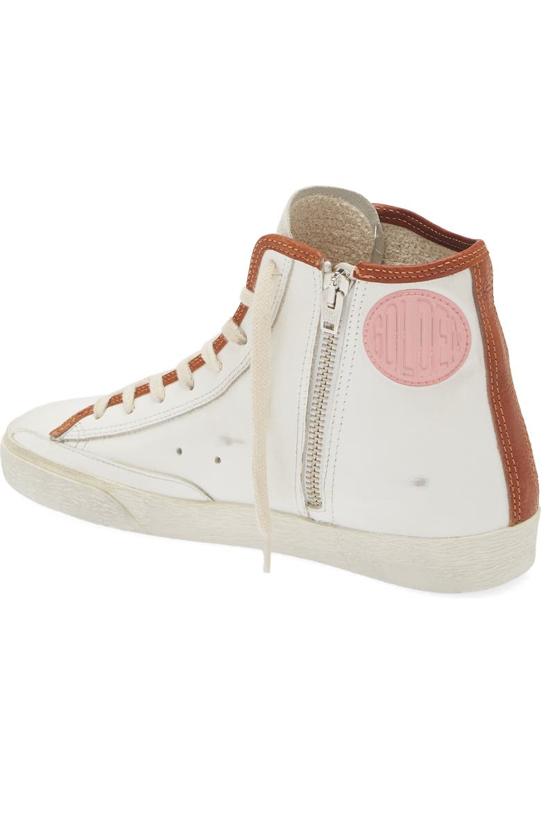 Golden Goose Francy Private Edition Zip High Top Sneaker, Alternate, color, White/ Cuoio