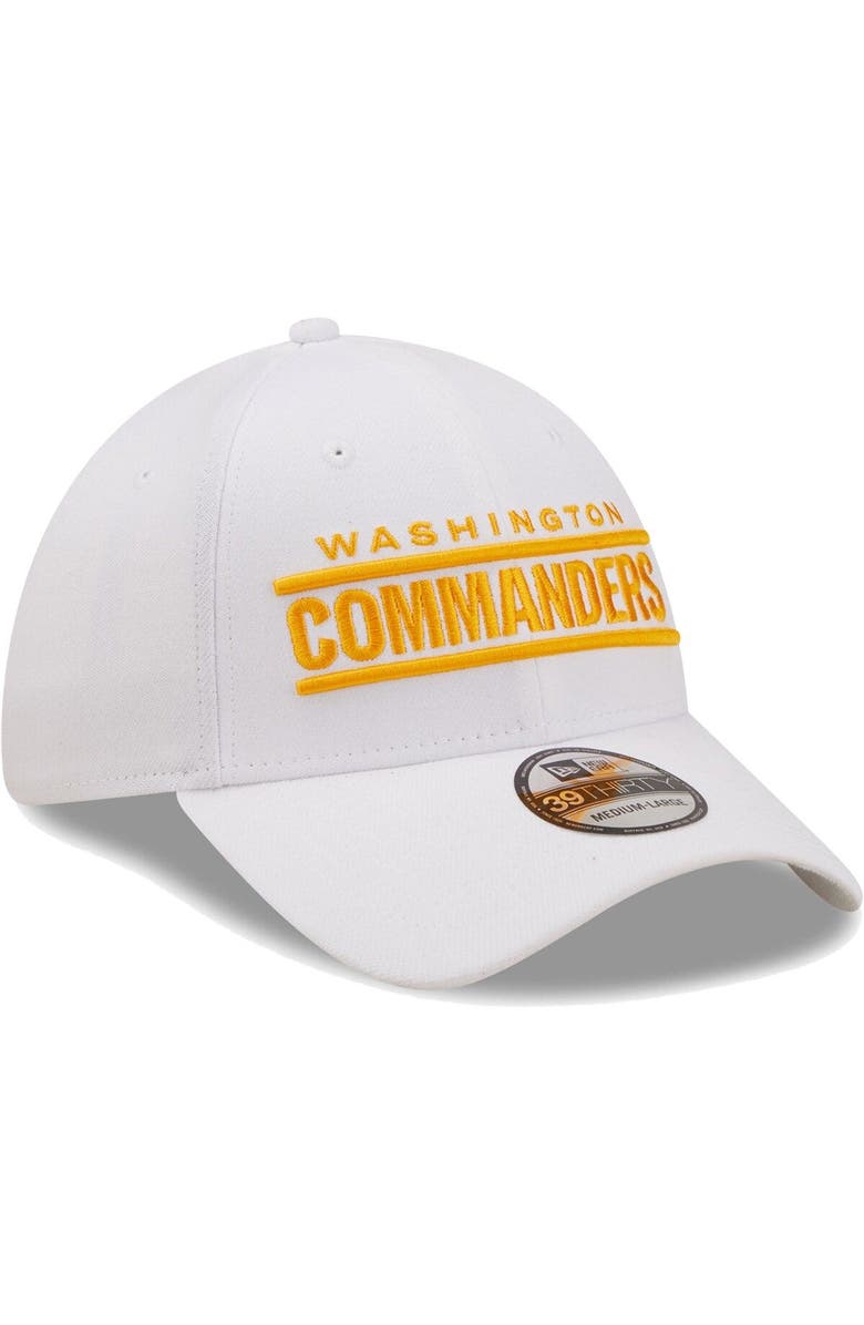 New Era Men's New Era White Washington Commanders Wordmark Iced II 39THIRTY Flex Hat, Alternate, color, 