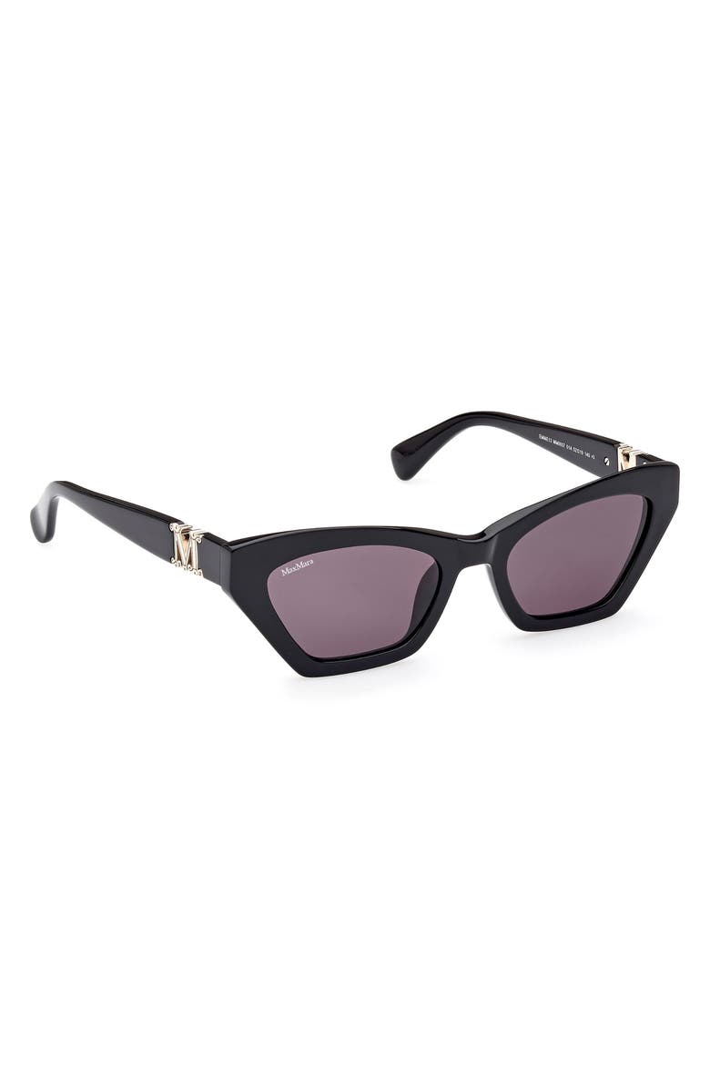 Max Mara 52mm Cat Eye Sunglasses, Alternate, color, Shiny Black / Smoke