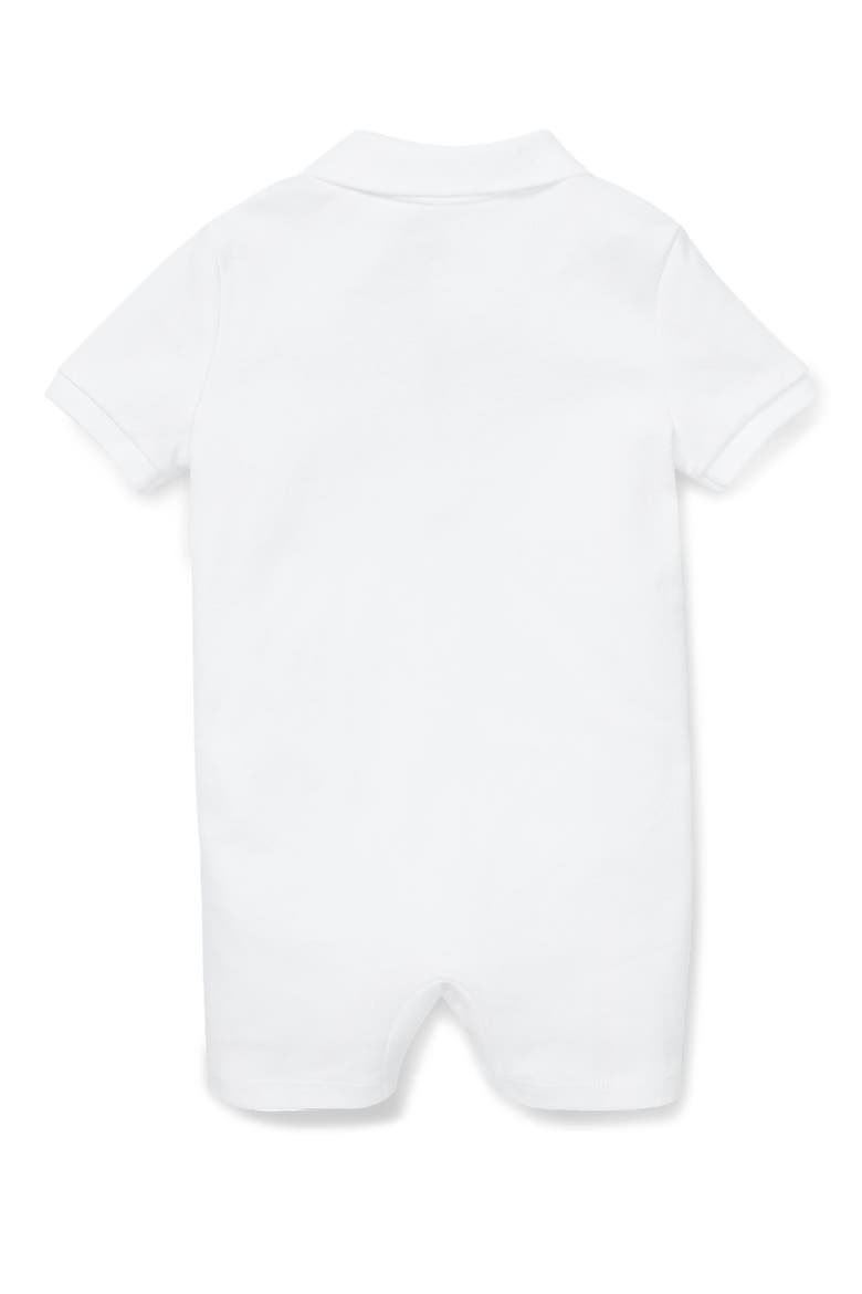 Cotton Polo Romper, Alternate, color, WHITE