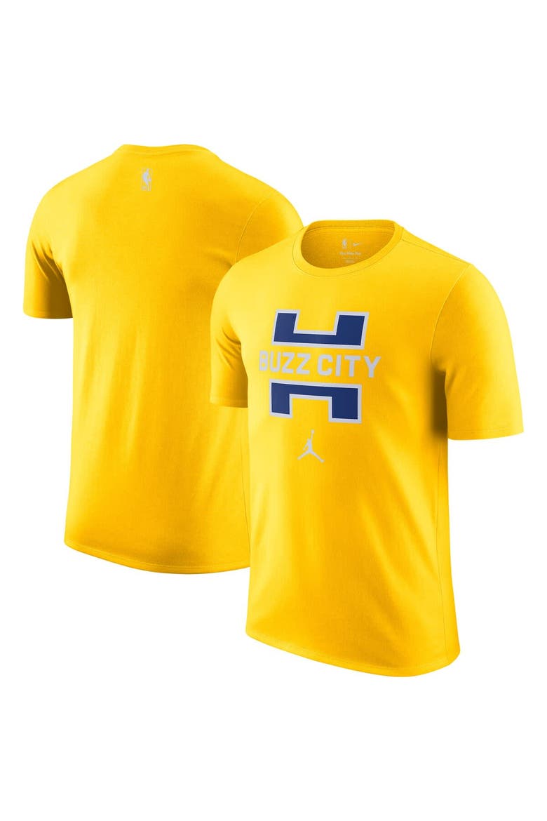 Men's Jordan Brand  Yellow Charlotte Hornets 2025/26 City Edition Remix Essential Logo T-Shirt, Main, color, Yellow