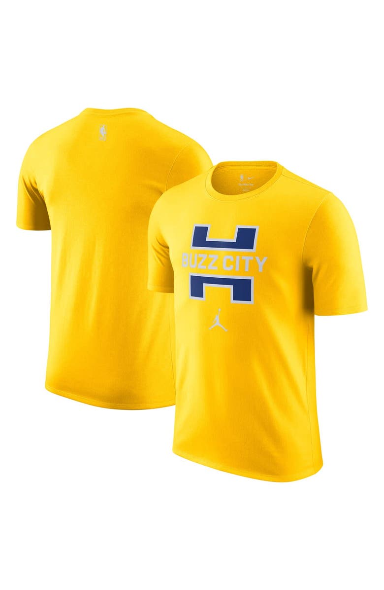 Jordan Brand Men's Jordan Brand  Yellow Charlotte Hornets 2025/26 City Edition Remix Essential Logo T-Shirt, Main, color, Yellow
