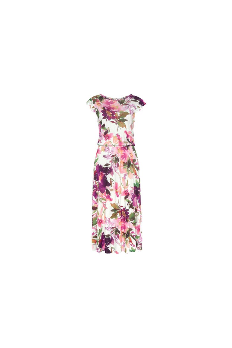 Flutter Sleeve Dress, Alternate, color, White Printed