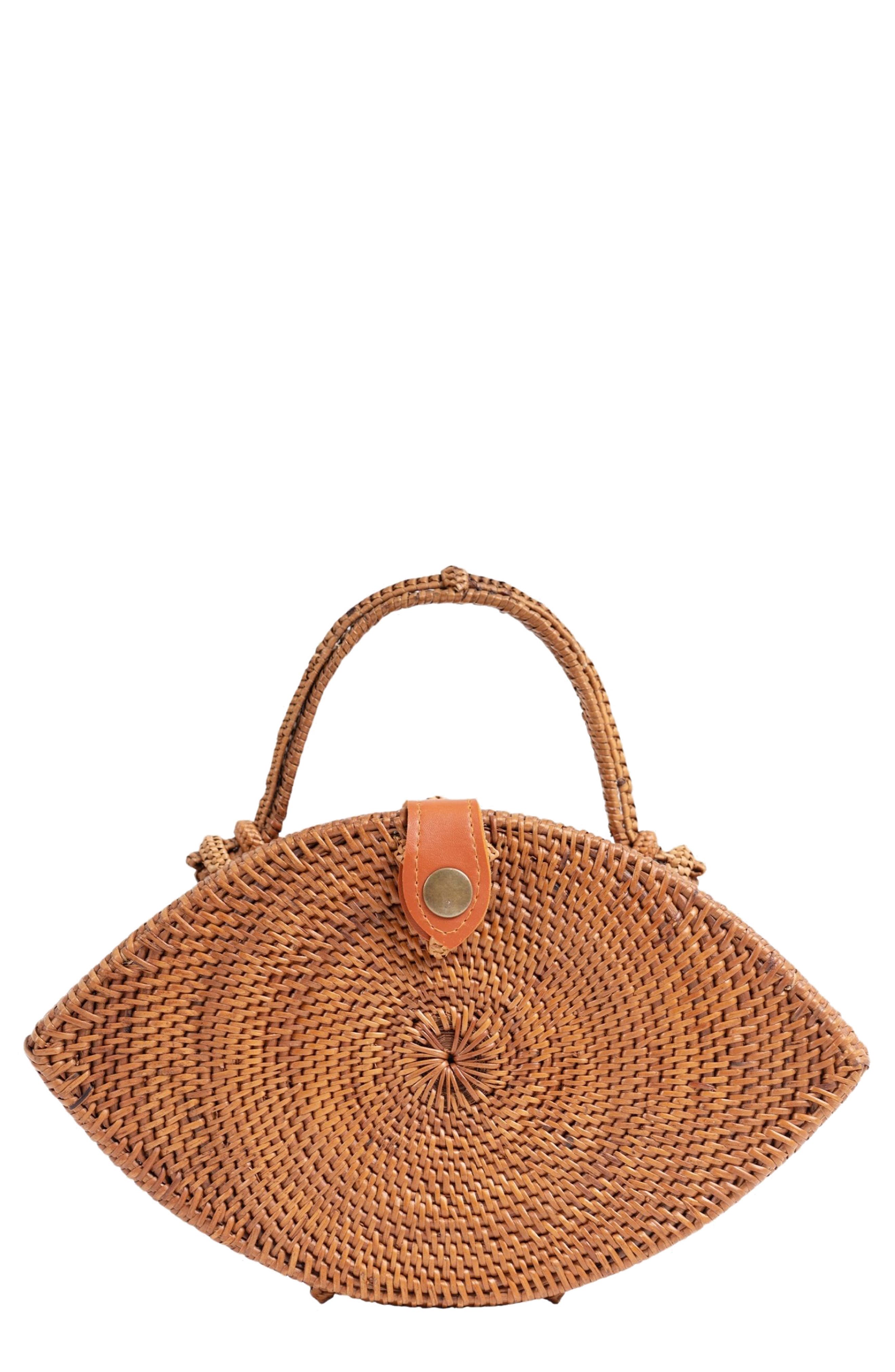 Jelavu Iris Handwoven Rattan Top Handle Bag