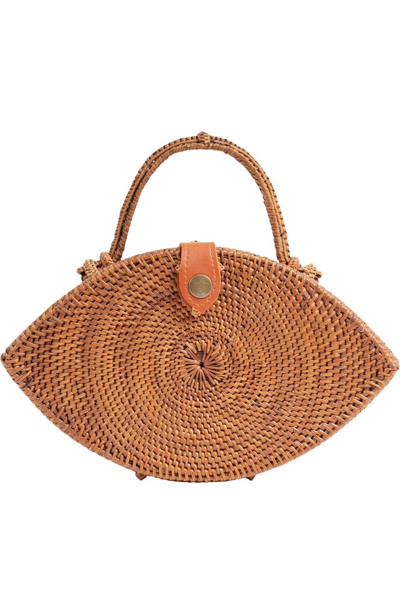 Jelavu Iris Handwoven Rattan Top Handle Bag, Main, color, Natural