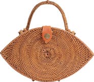 Jelavu Iris Handwoven Rattan Top Handle Bag