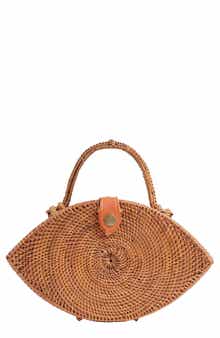 Jelavu Iris Handwoven Rattan Top Handle Bag