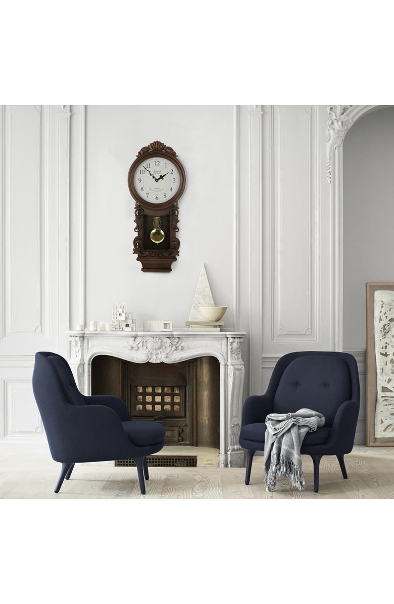 Bedford Clock Collection Chestnut Chiming Pendulum Wall Clock, Alternate, color, Chestnut