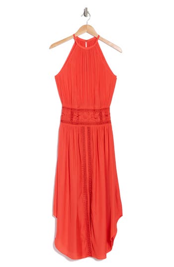 Ramy Brook Reilyn Embroidered Dress In Flame Orange