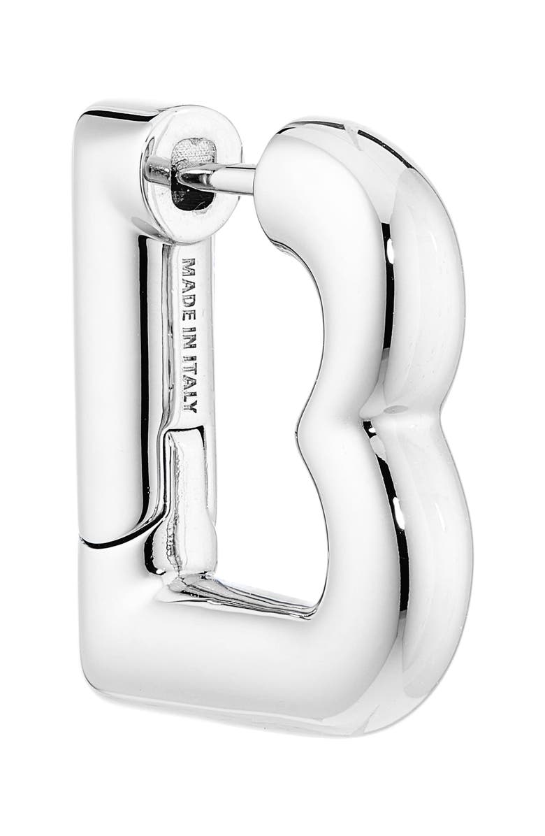 Balenciaga Eisa B XS Hoop Earrings, Alternate, color, Shiny Silver 0926