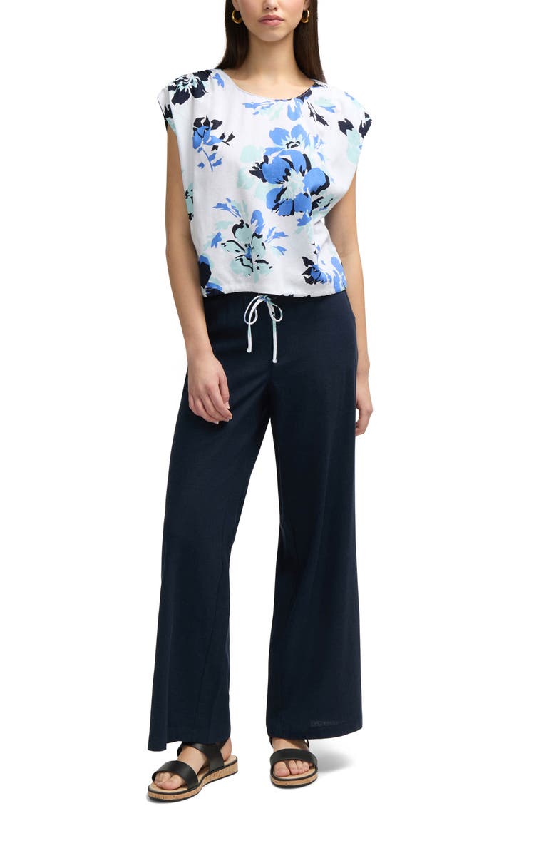 Ellen Tracy Floral Drawstring Hem Top, Alternate, color,