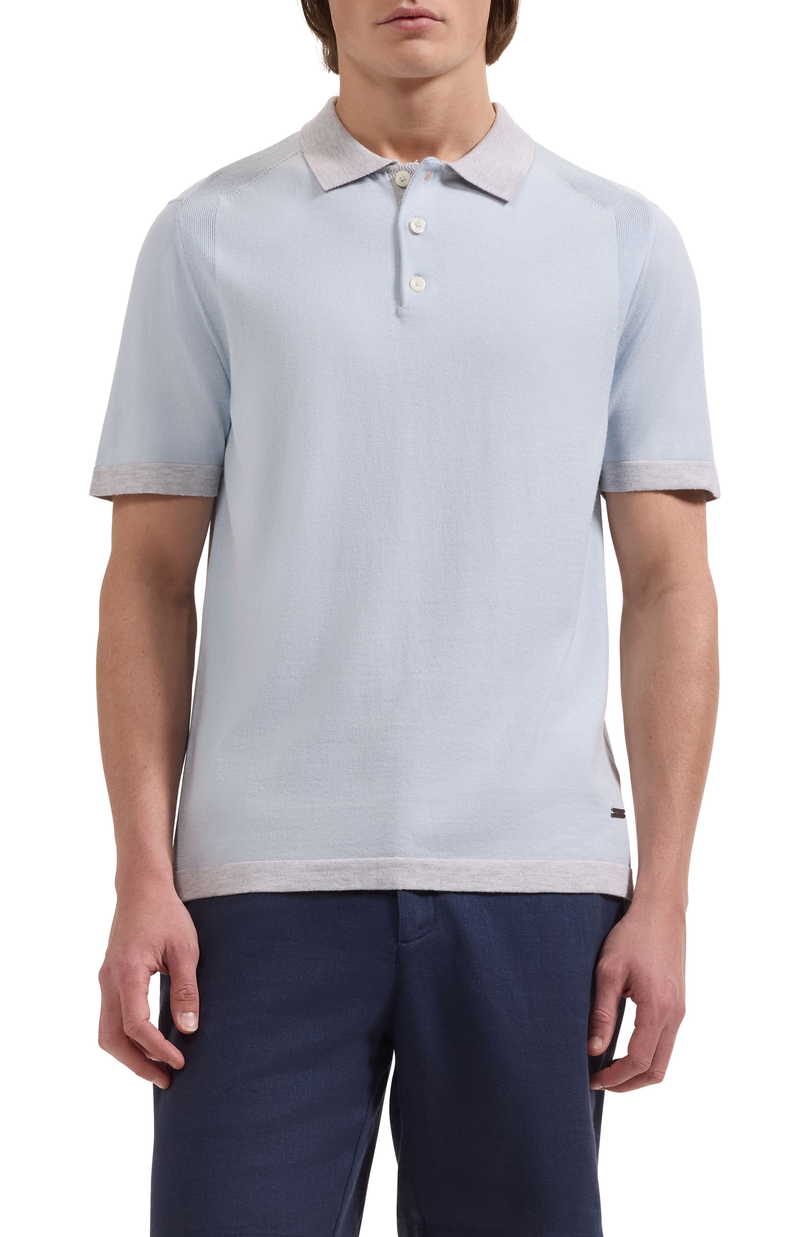 Cotton Blend Polo Sweater - image 5