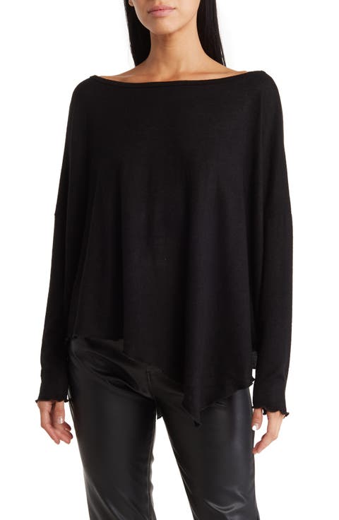 Asymmetrical Hem Dolman Sleeve Sweater