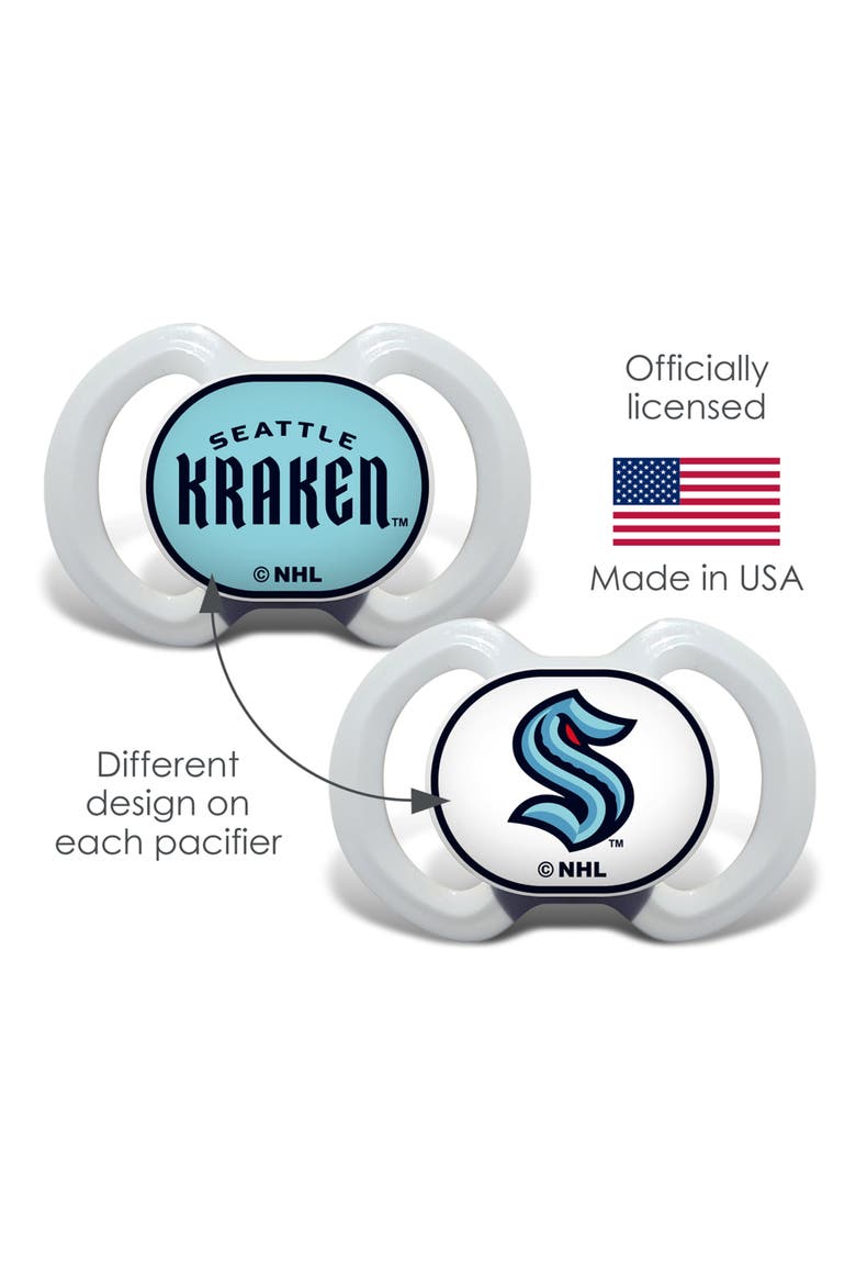 Seattle Kraken Pacifier 2-Pack, Alternate, color, Multicolor