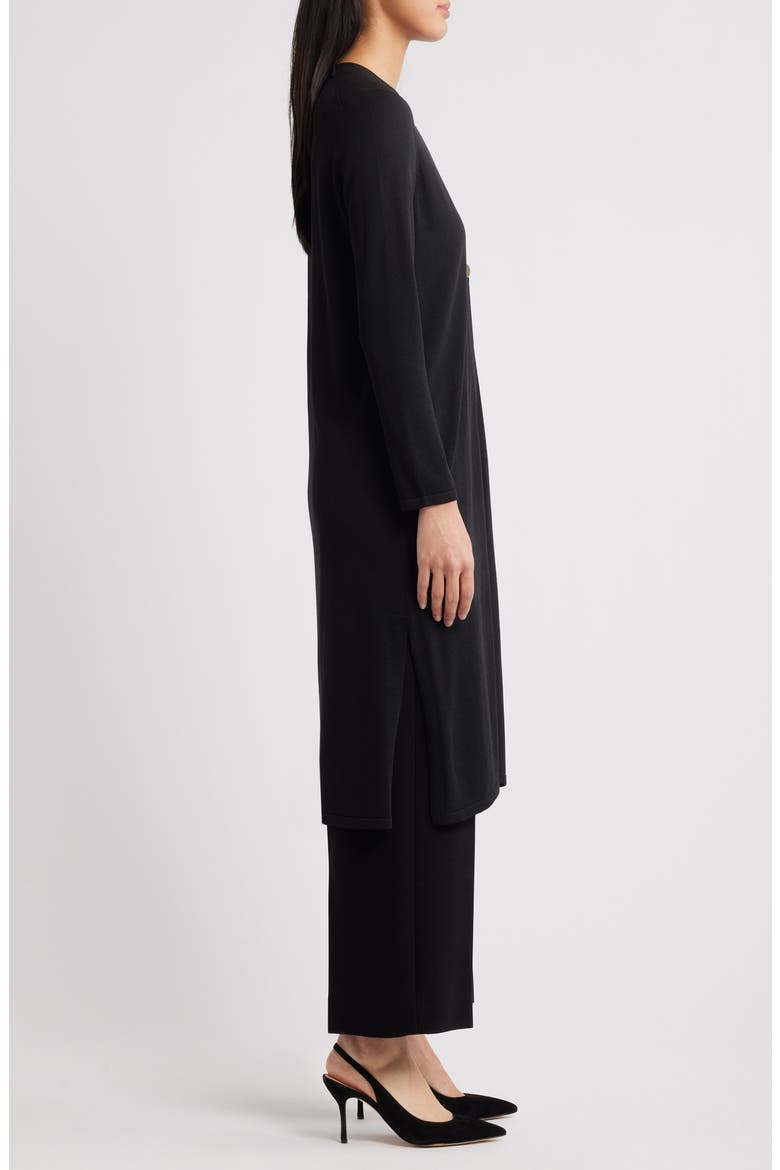 One-Button Duster Cardigan, Alternate, color, ANNE BLACK