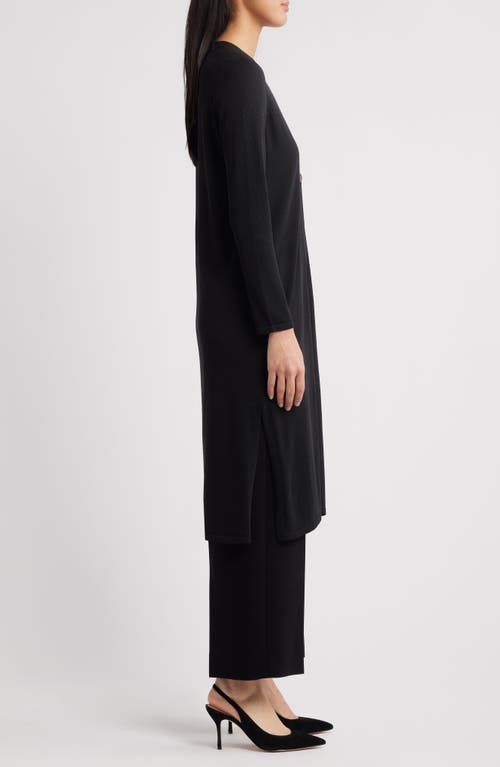 Anne Klein One-button Duster Cardigan In Anne Black
