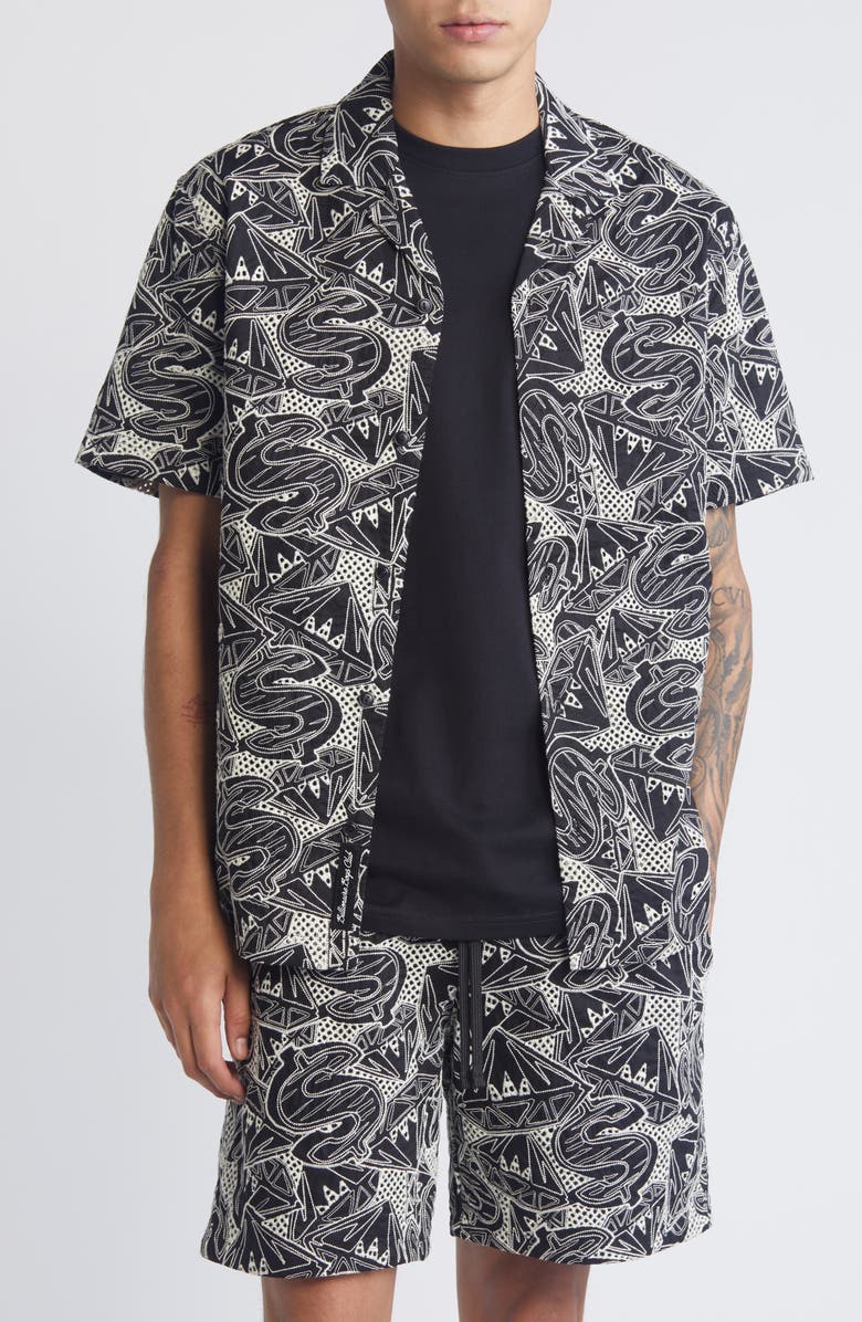 Billionaire Boys Club Dollarsdiamonds Cotton Camp Shirt, Main, color,