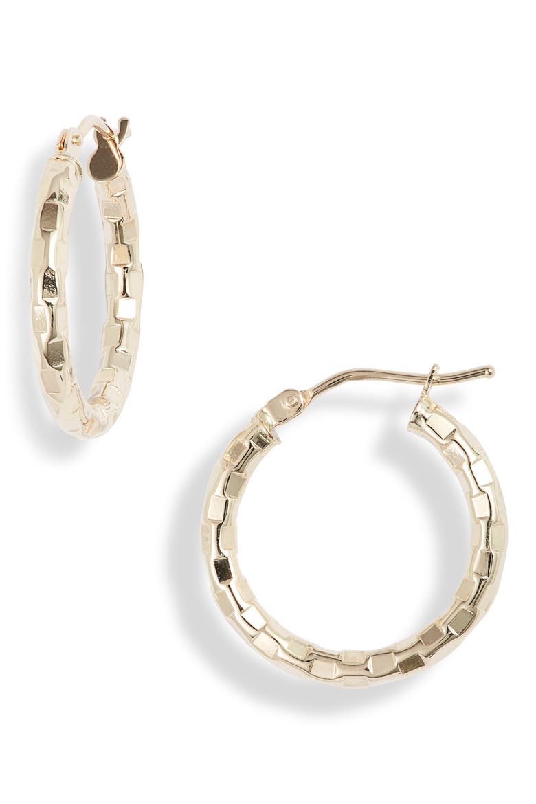 Hammered 14K Gold Hoops (Nordstrom Exclusive), Main, color, YELLOW GOLD